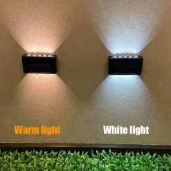 10LEDs Solar Wall Lamp Outdoor Waterproof Solar Lights Up And Down Luminous Lighting For Garden Street Landscape Balcony Outdoor Decor
