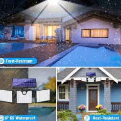 266LEDs Solar Wall Lights Ultra Bright Waterproof Rotatable Motion Sensor Light for Outdoor Porch Yard Wall