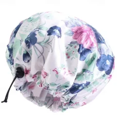 Leopard Print Silk Shower Cap, Double Waterproof Layers Shower Cap, Reusable EVA Hair Caps For Hair Protection, Seven Colors Available, For Men And Women Daily Bath Care