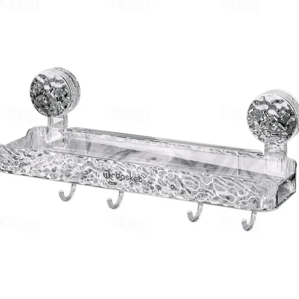 Light luxury Style Punch-Free Storage Rack,Shower Organizer Suction, Suction Cup Shelf, Shower Dispenser Soap Organizer, No-Drilling Shower Caddy - Suction Corner Shower Organizer