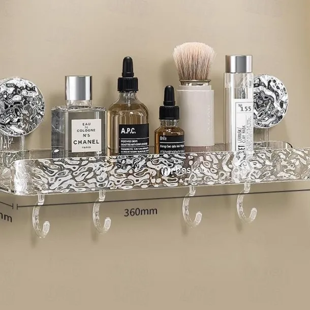 Light luxury Style Punch-Free Storage Rack,Shower Organizer Suction, Suction Cup Shelf, Shower Dispenser Soap Organizer, No-Drilling Shower Caddy - Suction Corner Shower Organizer