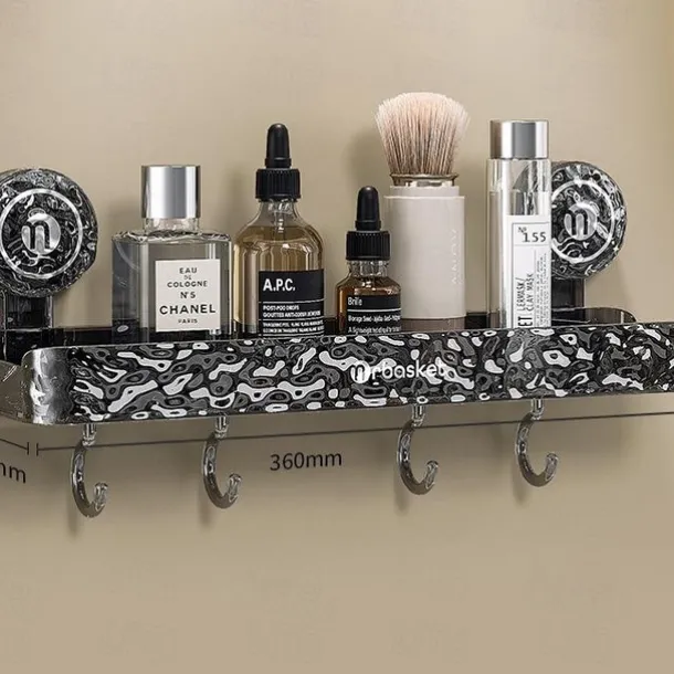 Light luxury Style Punch-Free Storage Rack,Shower Organizer Suction, Suction Cup Shelf, Shower Dispenser Soap Organizer, No-Drilling Shower Caddy - Suction Corner Shower Organizer