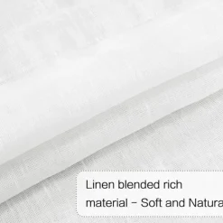 Linen French Door Curtains Privacy Light Reducing Door Curtain with Tieback Rod Pocket Curtain 1 Panel for Glass Door Feature Open Weave Textured