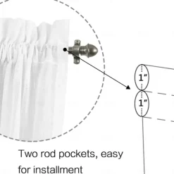 Linen French Door Curtains Privacy Light Reducing Door Curtain with Tieback Rod Pocket Curtain 1 Panel for Glass Door Feature Open Weave Textured