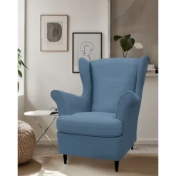 Linen Wingback Chair Cover with Armrest Cover Machine Washable Dryable STANDcover LITB PRIME cover