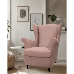 Linen Wingback Chair Cover with Armrest Cover Machine Washable Dryable STANDcover LITB PRIME cover