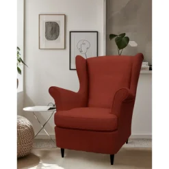 Linen Wingback Chair Cover with Armrest Cover Machine Washable Dryable STANDcover LITB PRIME cover