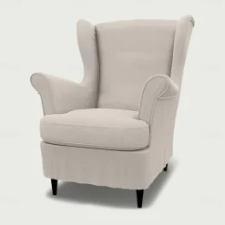 Linen Wingback Chair Cover with Armrest Cover Machine Washable Dryable STANDcover LITB PRIME cover