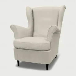 Linen Wingback Chair Cover with Armrest Cover Machine Washable Dryable STANDcover LITB PRIME cover