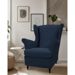 Linen Wingback Chair Cover with Armrest Cover Machine Washable Dryable STANDcover LITB PRIME cover