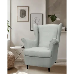 Linen Wingback Chair Cover with Armrest Cover Machine Washable Dryable STANDcover LITB PRIME cover