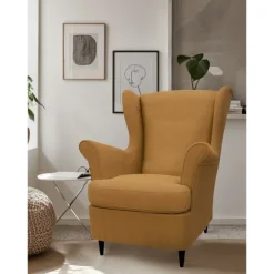 Linen Wingback Chair Cover with Armrest Cover Machine Washable Dryable STANDcover LITB PRIME cover