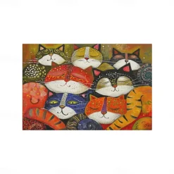 Linens Dining Table Placemats Doodle Art Cat Series Waterproof Oil Proof and Insulated Household Dining Table Mats Heat Resistant Waterproof Oil Proof and Insulated Household Dining Table Mats for Kitchen Coffee Center Table Side Party 1PC