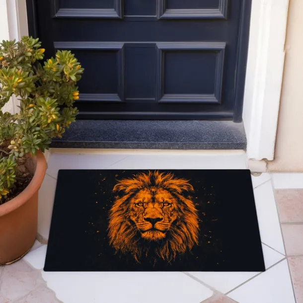 Lion Head Doormat Kitchen Mat Floor Mat Non-Slip Area Rug Oil Proof Rug Indoor Outdoor Mat Bedroom Decor Bathroom Mat Entrance Rug
