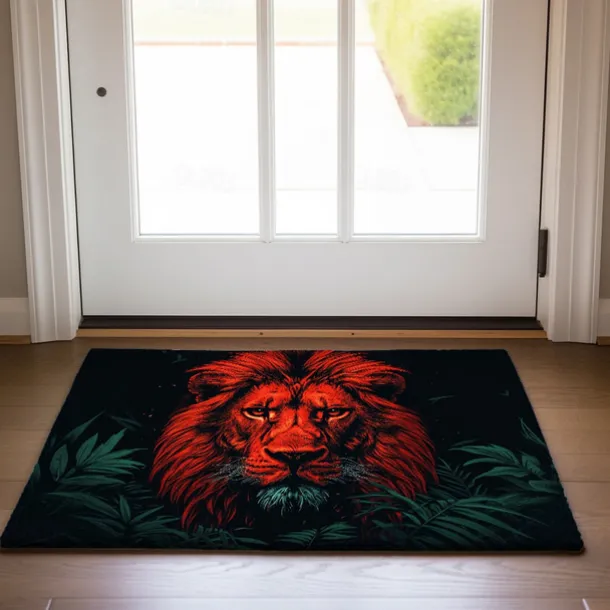 Lion Head Doormat Kitchen Mat Floor Mat Non-Slip Area Rug Oil Proof Rug Indoor Outdoor Mat Bedroom Decor Bathroom Mat Entrance Rug