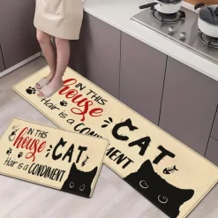 Love Cat Area Rug Kitchen Mat Non-Slip Oil Proof Floor Mat Livingroom Rug Indoor Outdoor Mat Bedroom Decor Bathroom Mat Entrance Rug Door Mat