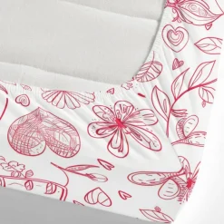 Love Heart Pattern Fitted Sheet Set 100% Cotton Ultra Soft Breathable Silky Bed Sheets Deep Pocket Bedding Sheets 3 Piece Queen King Size