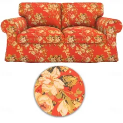 Loveseat 2 Seat Sofa Cover Floral Slipcover Tailored Fit 100% Cotton Soft and Durable Machine Washable for Easy Care LITB PRIME cover Ektcover