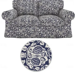 Loveseat 2 Seat Sofa Cover Floral Slipcover Tailored Fit 100% Cotton Soft and Durable Machine Washable for Easy Care LITB PRIME cover Ektcover