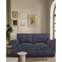 Loveseat 2 Seat Sofa Cover Floral Slipcover Tailored Fit 100% Cotton Soft and Durable Machine Washable for Easy Care LITB PRIME cover Ektcover