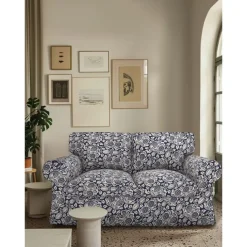 Loveseat 2 Seat Sofa Cover Floral Slipcover Tailored Fit 100% Cotton Soft and Durable Machine Washable for Easy Care LITB PRIME cover Ektcover
