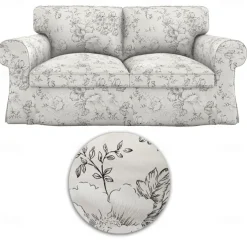 Loveseat 2 Seat Sofa Cover Floral Slipcover Tailored Fit 100% Cotton Soft and Durable Machine Washable for Easy Care LITB PRIME cover Ektcover