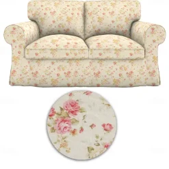 Loveseat 2 Seat Sofa Cover Floral Slipcover Tailored Fit 100% Cotton Soft and Durable Machine Washable for Easy Care LITB PRIME cover Ektcover