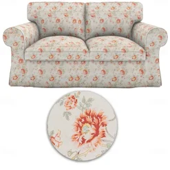 Loveseat 2 Seat Sofa Cover Floral Slipcover Tailored Fit 100% Cotton Soft and Durable Machine Washable for Easy Care LITB PRIME cover Ektcover