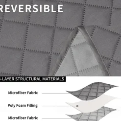 Loveseat Reclining Couch Covers with Console, Non-Slip Pet Cover for Dual Loveseat Recliner with Elastic Straps, Split Reclining Loveseat Cover Recliner Furniture Protector