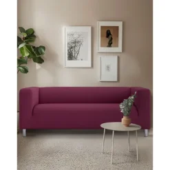 Loveseat Sofa Cover for Dogs Burgundy , 2 Seater For Kilippan Couch Cover Replacement Couch Slipcover Washable Furniture Protector KLIPPcover LITB PRIME cover