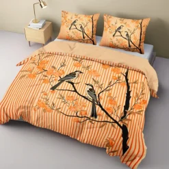 L.T.Home 100% Cotton Sateen Duvet Cover Set Reversible Premium 300 Thread Count Floral Elite Bedding Set Queen King Size