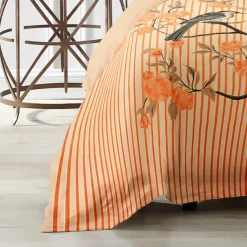 L.T.Home 100% Cotton Sateen Duvet Cover Set Reversible Premium 300 Thread Count Floral Elite Bedding Set Queen King Size