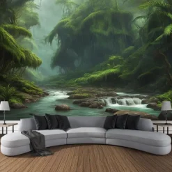 L.T.HOME Tree of Life Landscape Hanging Tapestry Wall Art Large Tapestry Mural Decor Photograph Backdrop Blanket Curtain Home Bedroom Living Room Decoration