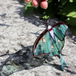 Luna Moth Stained Glass Window Hangings Mothers Day Gifts Birthday Gift For Mom Butterfly Stained Glass Suncatcher Garden Art