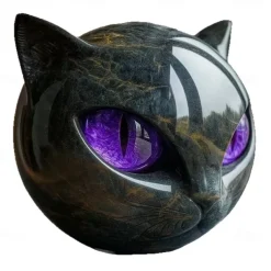 Luxury Black Cat Stone Sculpture Elegant Home Decor & Gift-Ready Art Piece