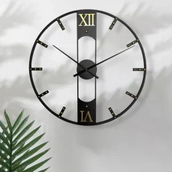Luxury Large Wall Clock Modern Design Silent Wall Clocks Home Decor Black Metal Watches Living Room Decoration