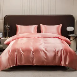 Luxury 4pcs 80g Light Luxury Color Diced Four-piece Set, 1 Suitable Bed Sheet, 1 Bed Sheet, 2 Pillowcases Suitable for Home Bedroom, Guest Room And Hotel, Good Quality And Comfortable