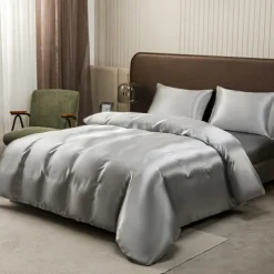 Luxury 4pcs 80g Light Luxury Color Diced Four-piece Set, 1 Suitable Bed Sheet, 1 Bed Sheet, 2 Pillowcases Suitable for Home Bedroom, Guest Room And Hotel, Good Quality And Comfortable