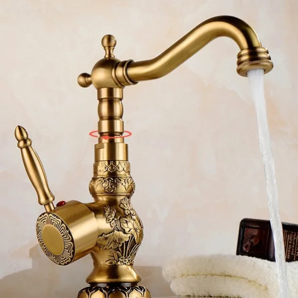 Luxury Retro Style Utility Sink Laundry Faucet with Pop Up Drain, Centerset High Arc One Handle One Hole Wash Basin Tap with Hot and Cold Water Switch, Laundry Tub Pot Filler Commercial Faucet