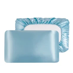 Luxury Satin Pillowcase for Hair Standard Satin Pillowcase with Elastic Band, Pillowcase Set of 2 Suit