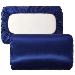 Luxury Satin Pillowcase for Hair Standard Satin Pillowcase with Elastic Band, Pillowcase Set of 2 Suit