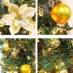 2.7M Christmas Rattan Garland Decorative Green/Red Garland for Stairs Christmas Artificial Xmas Tree Rattan Banner Decoration Gift