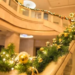 2.7M Christmas Rattan Garland Decorative Green/Red Garland for Stairs Christmas Artificial Xmas Tree Rattan Banner Decoration Gift