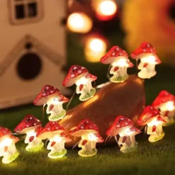 4M 40LED Solar Cherry Blossom Mushroom Hazelnut Copper Wire String Lights Outdoor Waterproof Christmas Thanksgiving Garden Party Balcony Home Decoration