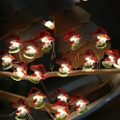 4M 40LED Solar Cherry Blossom Mushroom Hazelnut Copper Wire String Lights Outdoor Waterproof Christmas Thanksgiving Garden Party Balcony Home Decoration