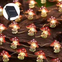 4M 40LED Solar Cherry Blossom Mushroom Hazelnut Copper Wire String Lights Outdoor Waterproof Christmas Thanksgiving Garden Party Balcony Home Decoration