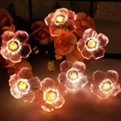 4M 40LED Solar Cherry Blossom Mushroom Hazelnut Copper Wire String Lights Outdoor Waterproof Christmas Thanksgiving Garden Party Balcony Home Decoration