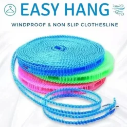 3-10m Windproof Clothesline Camping Clothesline Durable Travel Clothes Line Rope Portable Clothes Drying Line Heavy Duty Laundry Line Length Adjustable Non-slip Clothing Line Outdoor Indoor