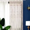Macrame Room Divider Door Curtain Woven Bohemian Wedding Tapestry Wall Decor for Wedding Bedroom Living Room Home Decoration