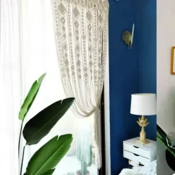Macrame Room Divider Door Curtain Woven Bohemian Wedding Tapestry Wall Decor for Wedding Bedroom Living Room Home Decoration